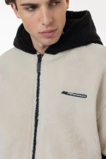 Absecon Teddy Jacket Light Beige Black-2