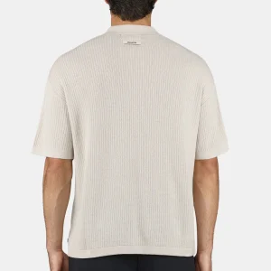 Campbell Knit Polo Shirt Dark Unbleached-1