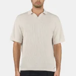 Campbell Knit Polo Shirt Dark Unbleached