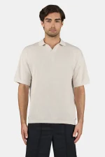 Campbell Knit Polo Shirt Dark Unbleached