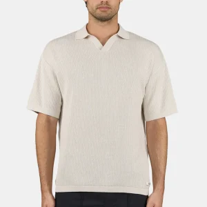 Campbell Knit Polo Shirt Dark Unbleached