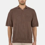 Campo Knit Polo Shirt Cozy Brown