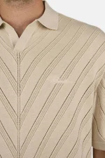 Canva Knit Polo Shirt Light Beige-2