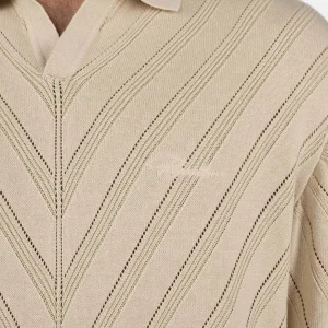 Canva Knit Polo Shirt Light Beige-2