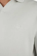Casan Fine Knit Polo Shirt Pure Grey-2
