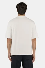 Casan Fine Knit Polo Shirt Unbleached-1