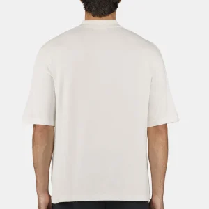 Casan Fine Knit Polo Shirt Unbleached-1