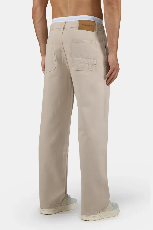 Darel Wide Jeans Washed Light Beige-1