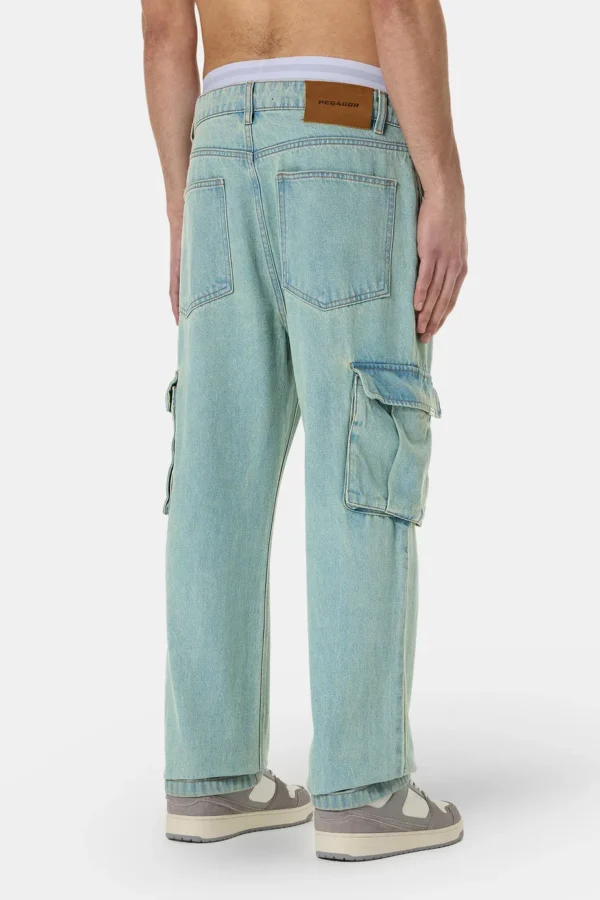 Dawes Cargo Baggy Jeans Sand Washed Blue-1