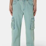 Dawes Cargo Baggy Jeans Sand Washed Blue