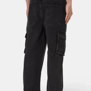 Dawes Cargo Baggy Jeans Washed Black-1