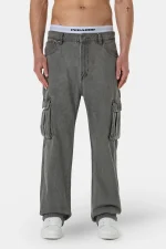 Dawes Cargo Baggy Jeans Washed Grey