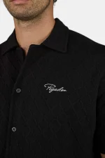 Jovren Structured Shirt Black White-2