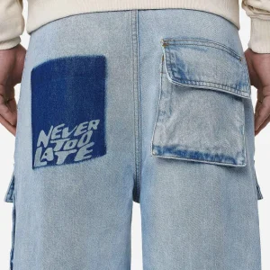 Lark Loose Cargo Jeans Washed Bright Blue-1