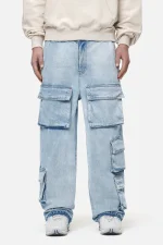 Lark Loose Cargo Jeans Washed Bright Blue