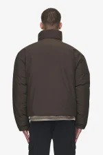 Lavoy Cropped Boxy Puffer Jacket Dark Brown-1