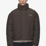 Lavoy Cropped Boxy Puffer Jacket Dark Brown