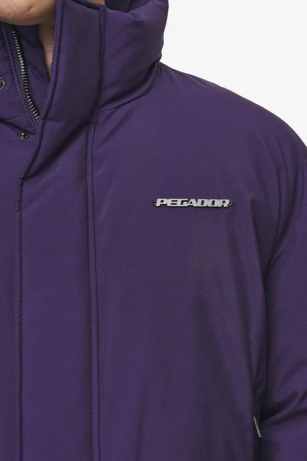 Lavoy Cropped Boxy Puffer Jacket Deep Purple-2