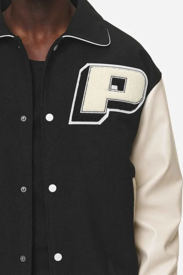 Oris Varsity Jacket Black Cream-2
