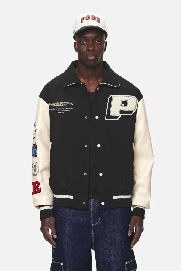 Oris Varsity Jacket Black Cream