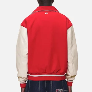 Oris Varsity Jacket Red Cream-1