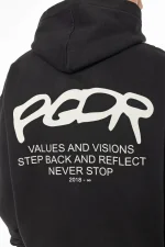 Pegador Allis Oversized Washed Black Hoodie