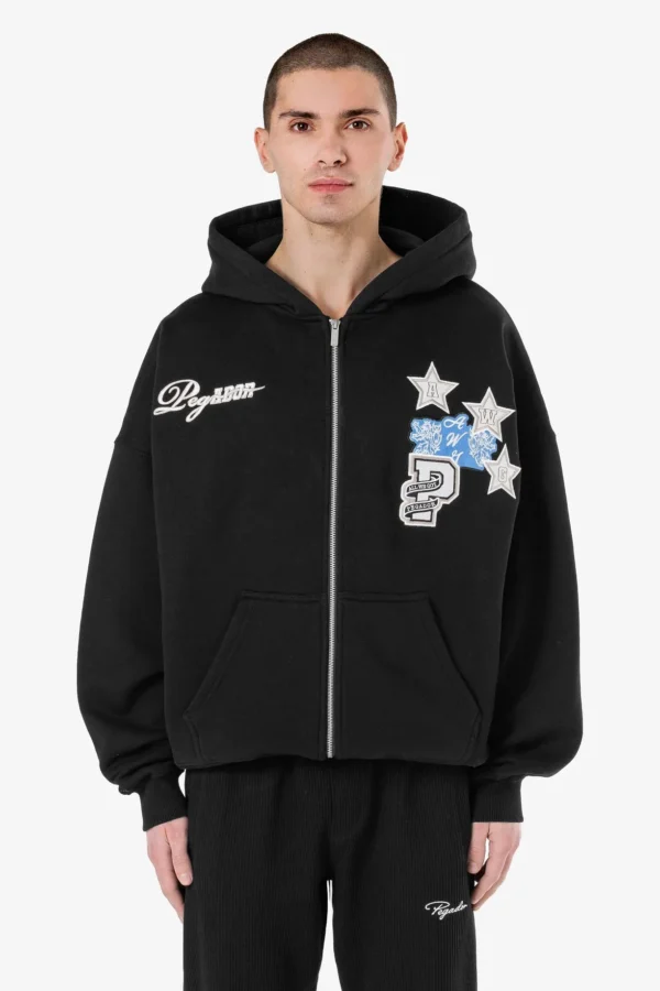 Pegador Blount Boxy Washed Black Sweat Jacket
