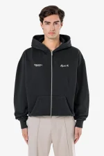 Pegador Brooke Oversized Vintage Black Sweat Jacket