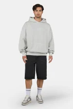 Pegador Colne Oversized Vintage Light Grey Dream Blue Hoodie