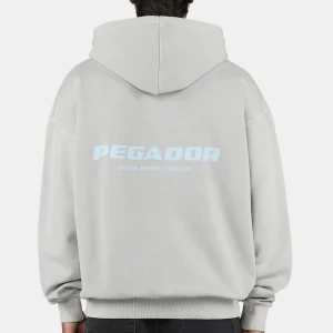 Pegador Colne Oversized Vintage Light Grey Dream Blue Hoodie