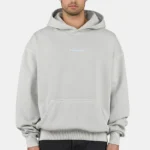 Pegador Colne Oversized Vintage Light Grey Dream Blue Hoodie