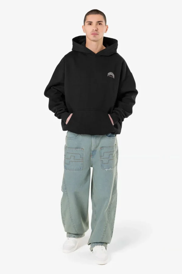 Pegador Crego Oversized Washed Black Hoodie