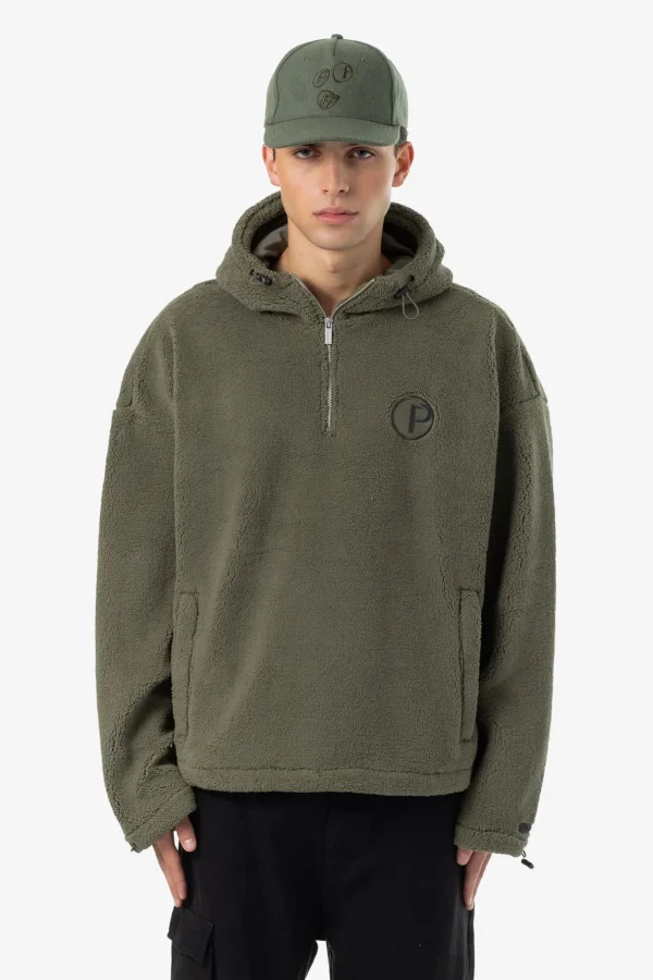 Pegador Fall Teddy Halfzip Faded Olive Hoodie