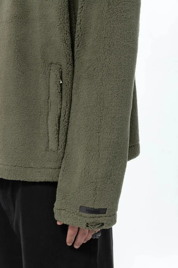 Pegador Fall Teddy Halfzip Faded Olive Hoodie