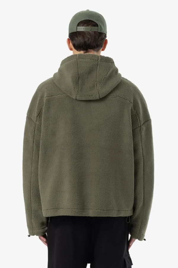 Pegador Fall Teddy Halfzip Faded Olive Hoodie