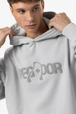 Pegador Grange Oversized Washed Clear Grey Hoodie