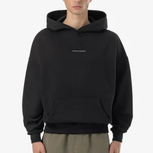 Pegador Logo Boxy Washed Black Dark Grey Gum Hoodie