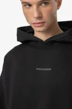 Pegador Logo Boxy Washed Black Dark Grey Gum Hoodie