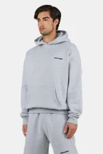 Pegador Logo Heather Grey Black Oversized Hoodie