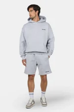 Pegador Logo Heather Grey Black Oversized Hoodie