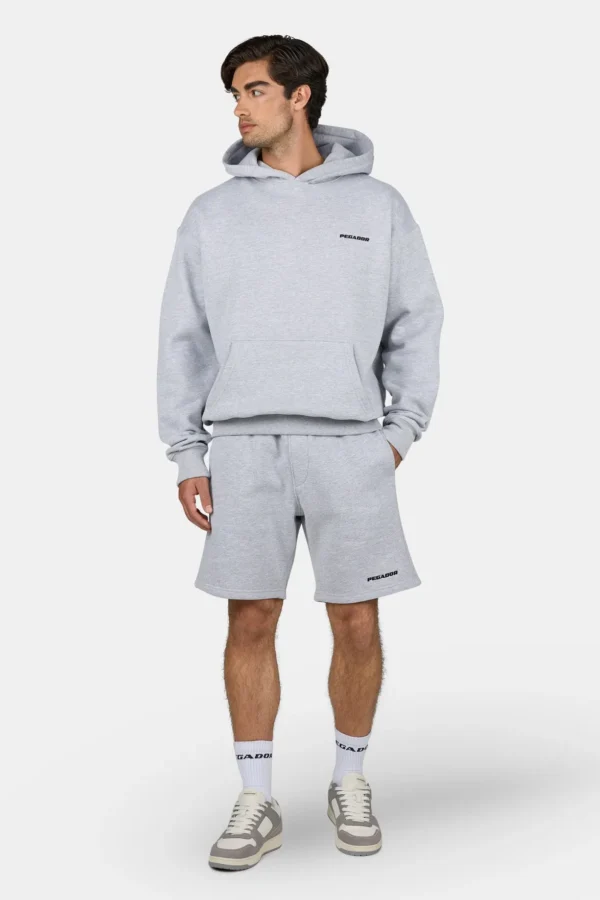 Pegador Logo Heather Grey Black Oversized Hoodie