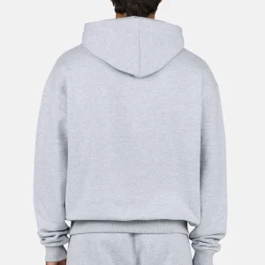 Pegador Logo Heather Grey Black Oversized Hoodie