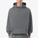 Pegador Logo Oversized Halfzip Vintage Grey Hoodie