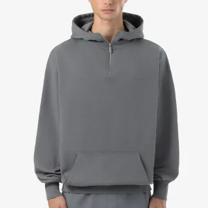 Pegador Logo Oversized Halfzip Vintage Grey Hoodie