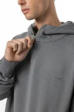 Pegador Logo Oversized Halfzip Vintage Grey Hoodie