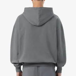 Pegador Logo Oversized Halfzip Vintage Grey Hoodie