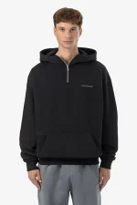 Pegador Logo Oversized Halfzip Washed Black Dark Grey Gum Hoodie
