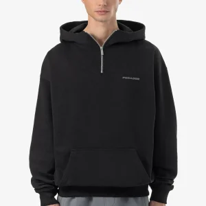 Pegador Logo Oversized Halfzip Washed Black Dark Grey Gum Hoodie