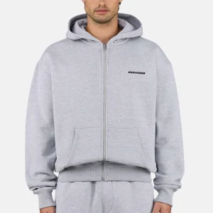 Pegador Logo Oversized Heather Grey Black Sweat Jacket