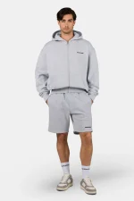 Pegador Logo Oversized Heather Grey Black Sweat Jacket